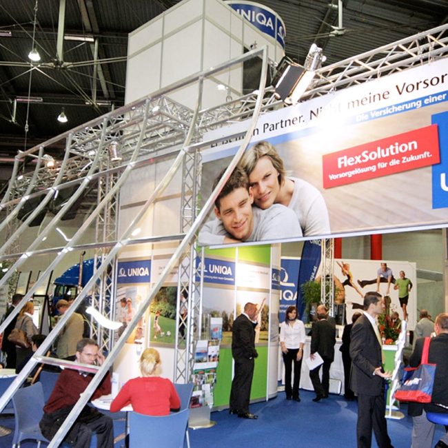 Individualstandbau UNIQA Foto UNIQA Messestand